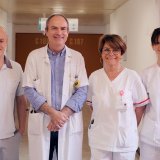 De gauche à droite : Jérôme De Bast, Dr Grégoire Girod, Nathalie Rouillard et Audrey Tillet